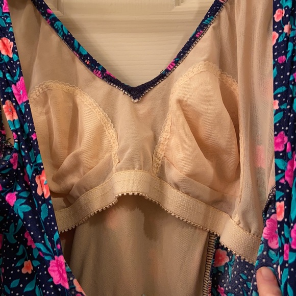 NWT gabar Swimsuit One Piece with Skirt Navy Pink Peach floral print WM SZ 10 🩱 - Picture 9 of 14